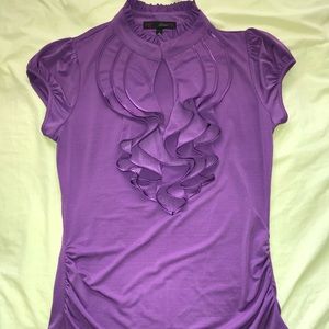 Purple Short-Sleeved Blouse